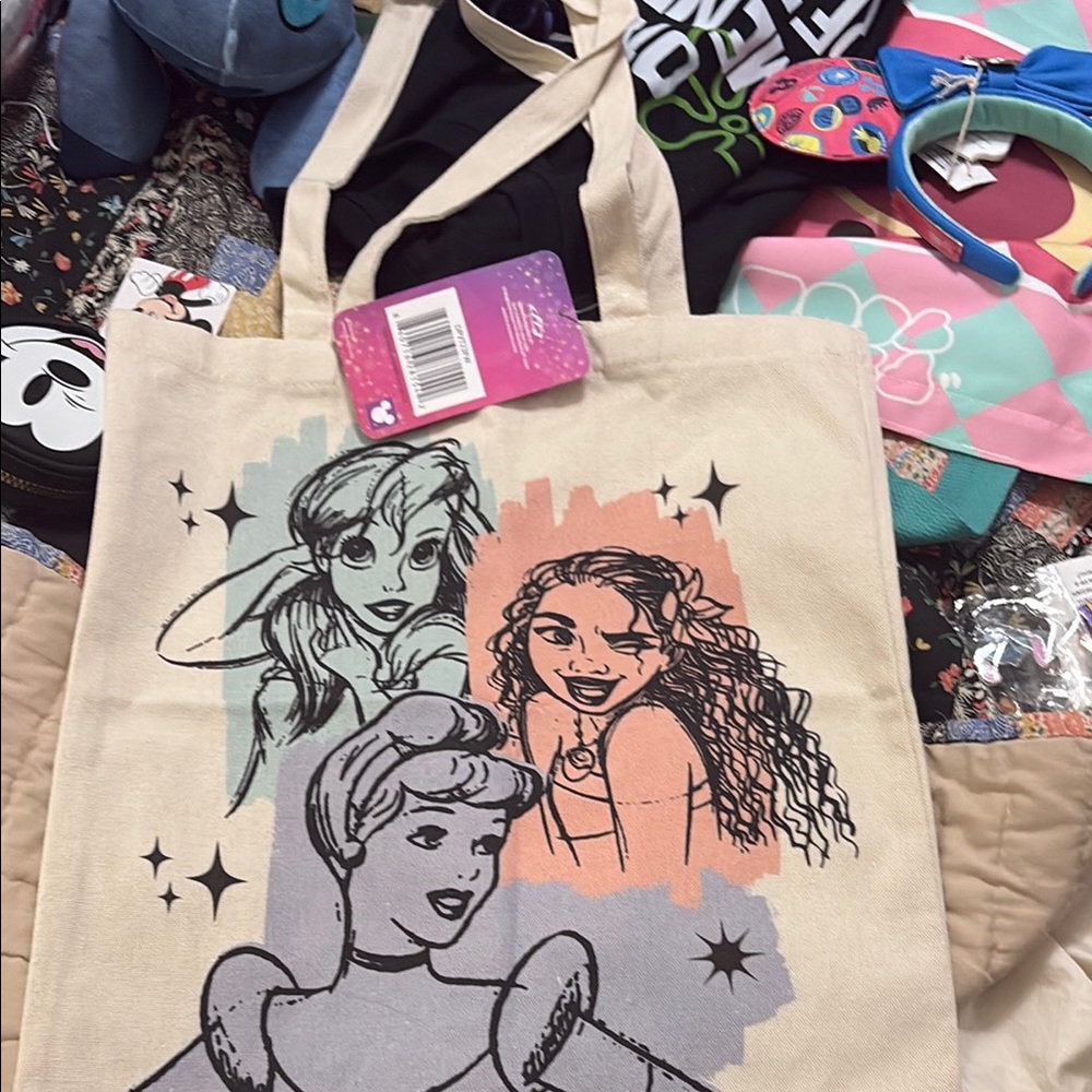 Disney Princess Canvas Tote Bag - Cream NWT